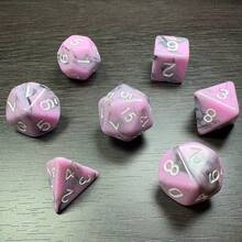 7件套彩色混合创意多面桌面角色扮演游戏骰子，亚克力材质，适用于龙与地下城游戏，桌面游戏骰子道具，办公桌休闲玩具道具 - 彩色 - 查看 10
