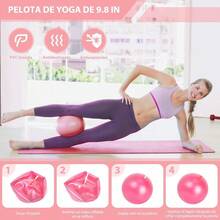 Genérico Juego Anillos Fitness para Pilates Juego De Anillas De Pilates 5 Piezas Equipo de Pilate con Pelota y Bandas Resistencia para Tonificar Brazos Muslos Piernas y Núc - Rosa - Ver 3