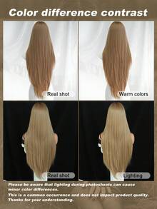 AKAKO 女士超长分层亚麻金色假发 - 蓬松合成假发，带深色刘海和发根，自然外观耐热纤维假发，深色哥特式时尚假发，适合日常派对、情人节音乐节和万圣节角色扮演使用，32 英寸 - 亞麻金 - 查看 7