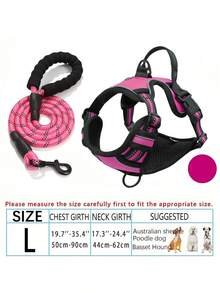 Large/Medium/Small No-Pull Dog Harness & Leash Set With 4 Buckles, Adjustable Padded Vest, Control Handle, And Reflective Night-Visible Design, Suitable For Dogs Of All Sizes - Multicolor - View 28