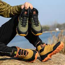 Men's Steel Toe Shoes Waterproof Soft Durable Work Boots Indestructible Comfortable Work Boots Anti-Slip Work Shoes Women's Work Shoes - 軍綠色 - 查看 7