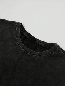 Lonblece 1pc Streetwear Cross & Eye Graphic Distressed Loose Fit Tank Top For Men - Black - View 3