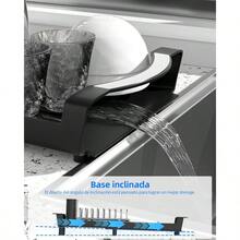 DAYONE Escurridor de Trastes Extense soe Fadero - Organizador de Acero Inoxidable con Base Austable para Secar Platos y nsilios - PequeñoExtensibleNegro - Ver 4