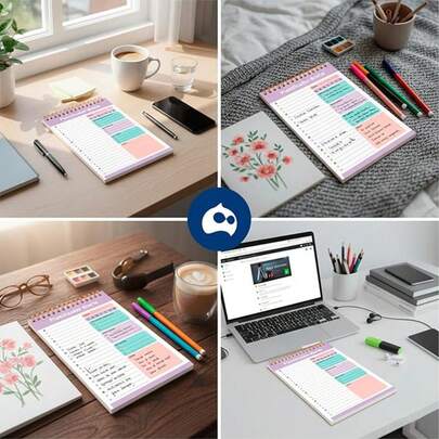 Planificador Diario con Soporte Rígido (13*20 cm), Block de Notas de Tareas Cuaderno de Notas Diario. Ideal para Oficina, Escuela o Hogar. Bluelander