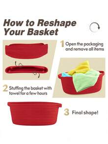 编织手柄礼品篮，两用收纳篮，适合存放零食、玩具、礼物、化妆品、洗漱用品等。椭圆形多功能收纳篮，玩具收纳篮，是节日礼物、日常家居用品和物品收纳的理想之选。男女皆宜，可用于家居整理和收纳，也可作为房间装饰。 - 彩色 - 查看 5