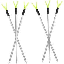12pcs/Set: 6 Adjustable Aluminum Alloy Fishing Rod Holders & 6 Loud Dual Alarm Fishing Bite Bells, Outdoor Fishing Accessories - Yellow - View 12