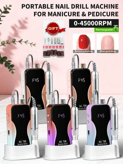 LIMEGIRL Professional Nail Polishing Machine, Elegant Curved Design, Futuristic, Suitable For Home And Salon Use, Sunset Orange-Blue Gradient, Cyberpunk Orange-Purple Gradient, Aurora Purple-Blue Gradient, Pearl White, Coral Pink