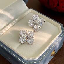 Forest Style  Flower Metal Bowknot Earrings French Retro High-End Earrings Exquisite Light Luxury Fashion Ear Jewelry - E6357 Silver Needle - Silver - View 17