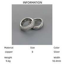 VKHK 2pcs/Set Luxurious Gold-Plated Copper Cubic Zirconia Decorated Ring Set, Suitable For Women Wedding Wear And Gifts - 2-piece Diamond Ring Set - View 8