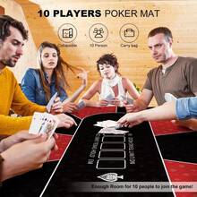 Waterproof Poker Table Mat - Rubber Poker Game Mat - Waterproof Table Mat - Poker Tablecloth - Mahjong Tablecloth - Suitable For Family Gatherings, Entertainment Games - Party Games And Event Supplies - Birthday Gift - Multicolor - View 4