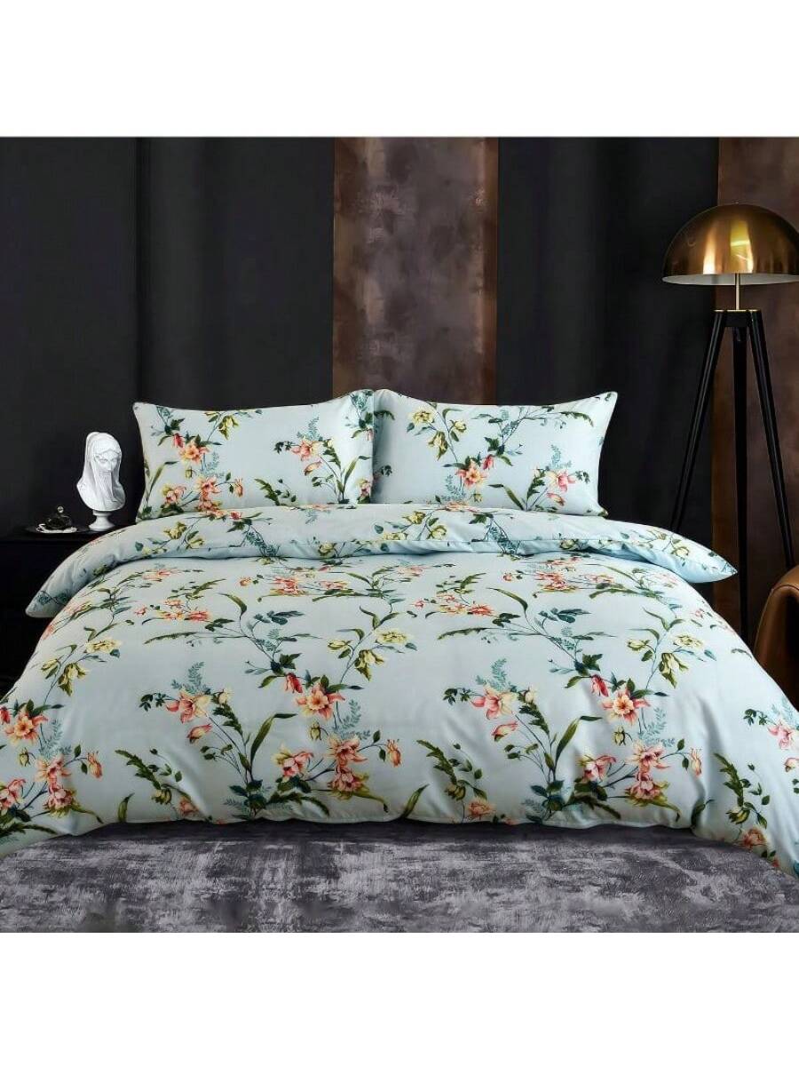 Kit de impresión de fundas nórdicas GB verde diseño de flores de alta durabilidad de 260cm*220cm