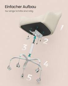 SONGMICS Homeoffice-Stuhl, Drehstuhl, Schreibtischstuhl, höhenverstellbar, bis 110 kg belastbar, Cord, für Arbeitszimmer, Schlafzimmer