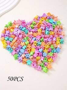 50/100/200pcs Colorful Mini Hair Clips, Cute & Sweet Hair Accessories For Girls, Side Bangs & Flyaway Hair Clips, Versatile Design - Multicolor - View 7