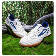 2025新款男女童足球鞋，草地防滑足球鞋，比赛训练两用鞋 - 白色 - 查看 4