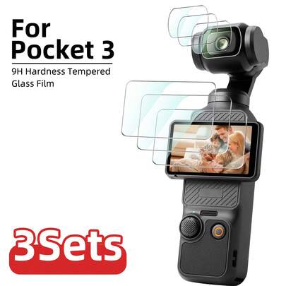 6pcs/Set (3 Pairs) Screen Protector And Lens Protector For OSMO Pocket 3, Ultra-Clear, 9H Hardness, Anti-Scratch