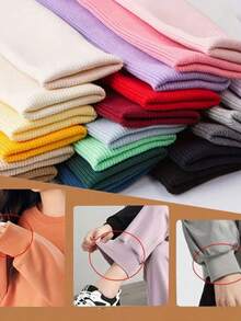 针织罗纹袖口面料，适用于缝制袖口和下摆，可用作夹克袖子、裤子、连帽衫、休闲裤袖口的替换材料。管状罗纹袖口也可用于加长腰带、裤腿、袖子、棉质夹克和运动服袖子。 - 彩色 - 查看 7