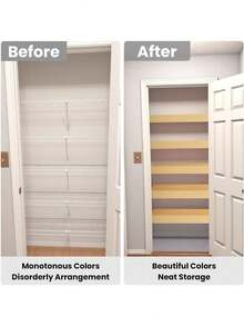 GCCSJ Faux Wood Shelf Cover,Shelf Covers For Wire Shelving,5-Piece Foam PVC Shelf Cover Set - 22" X 12" X 3" Faux Wood Grain Waterproof Padding With Corner Guards | Removable And Easy To Clean For Metal Shelves, Closet Organizers, Laundry Rooms, Oak/Walnut - 核桃 - 查看 5