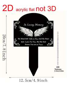1 pieza Estaca de jardín conmemorativa negra, Placa conmemorativa de acrílico, Estaca de jardín conmemorativa negra, Estaca de condolencia para cementerio, Decoración impermeable para cementerio en el patio exterior - Multicolor - Ver 7