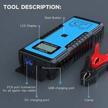 1000A UltraSafe Jump Starter, Super Capacitor 12Volt Car Jump Starter No Battery, Portable Jump Starter Battery Pack For Up To 10.0L Gas And 8.0L Diesel Engine,  Power Bank Battery Charger, LCD Display Car Battery Charger, Fast Charging USB Output, LED Emergency Lighting Flashlight, 12V Portable Jump Box - JSC2100 - View 9