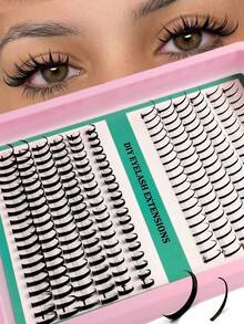 Rikuaild 216/240pcs Cartoon Style Lightweight Cluster False Eyelashes, Includes Fine Pointed & Thick Pointed Styles, DIY Anime/Spiky/Oversized/Korean Wave Lashes - D - Xem 7