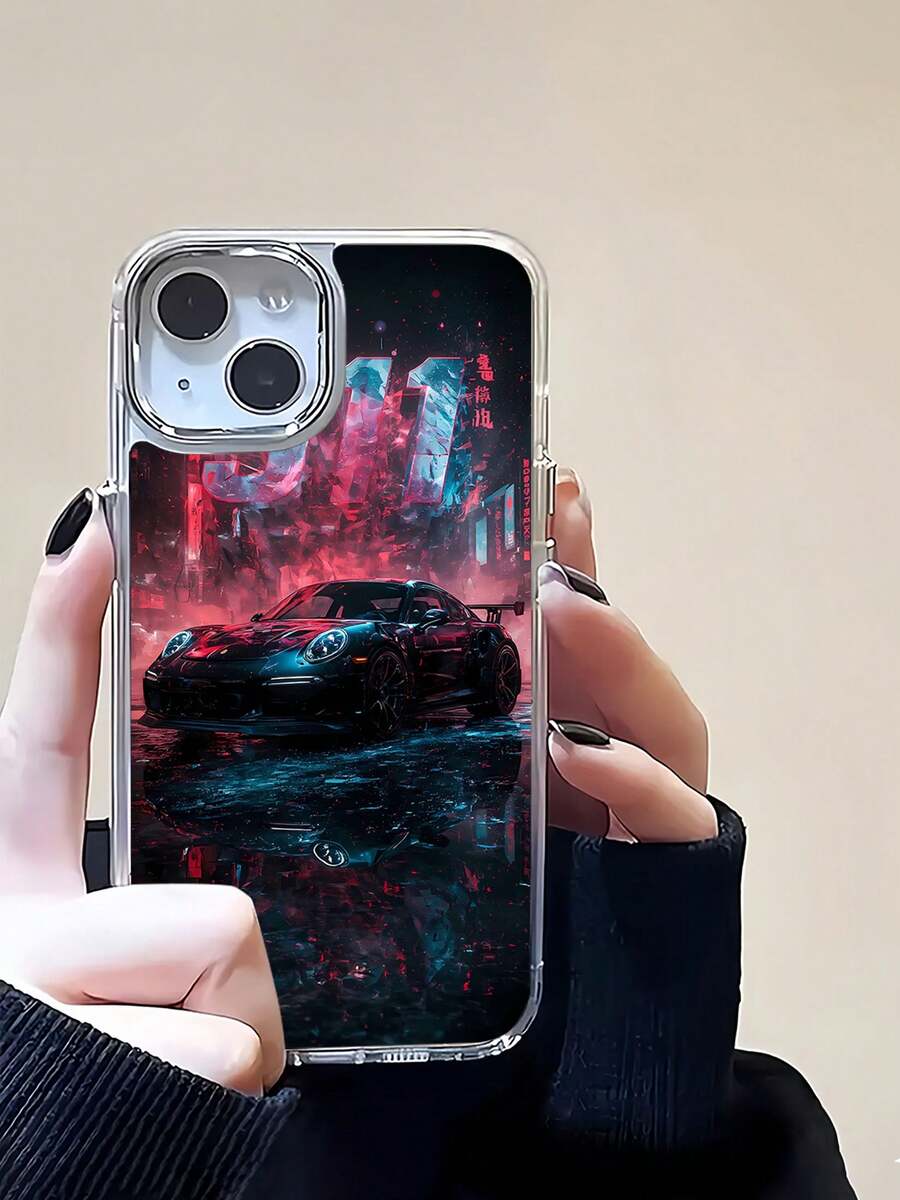 Estuche para teléfono con luces de neón 911 Compatible con estuches para teléfonos 17 16 Pro Max 15 Pro Max 13 y 12 Diseño de marco de espejo de alta gama Protección de cámara Resistencia a huellas dactilares Ligero y elegante Un gran regalo para familiares, amigos, seres queridos, novios/novias y para Navidad - Plateado - Ver 1
