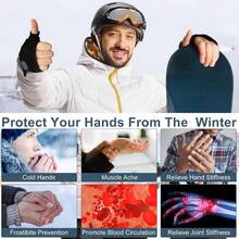 - Guantes de calefaccin porttiles con visualizacin digital, guantes calentados recargables, guantes termostticos inteligentes sin dedos - negro - + A - Ver 5