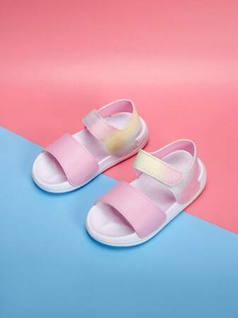 1 Pair Kids' Fashionable Adjustable Slippers, Non-Slip, Lightweight, Breathable, Suitable For Indoor, Outdoor, Casual Wear, Flat Sandals