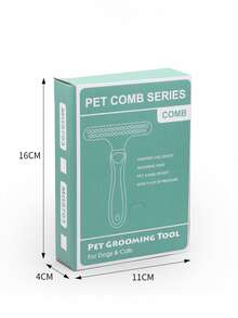 1pc Large Dog Deshedding Brush, Big Dog Grooming Rake Comb For Cleaning Loose Hair, Steel Pin Detangling Brush Pet Supplies - Multicolor - View 8