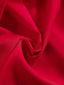 女童时尚撞色拼接连衣裙，清新草莓刺绣泡泡袖设计，配腰带，适合派对、户外休闲，尽显公主风夏季魅力 - 紅白色 - 查看 8