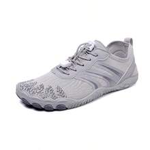 Women's Quick Dry Aqua Shoes - Unisex Breathable Barefoot Five Fingers Water Shoes, Comfortable Lightweight Anti-Cut Water Sports Shoes For Indoor Fitness, Weightlifting, Yoga And Outdoor Activities, Beach, Swimming, Surfing And Hiking - Full Sole Coverage, Lace-Up Closure, Suitable For All Seasons, Beach Vacation Enthusiasts - Available Colors: Black/Grey/White/Khaki - Grey - View 21