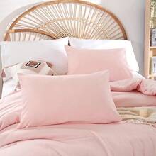 Soft and Light Microfiber Bed Linens Set for All Seasons, Pink Color, Modern Design, Suitable for Girls and Women - Rubor - Ver 5