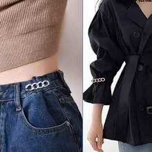 1 SET Versatile Brooch Style Waist Cincher, Adjustable Metal Waist Reducer For Pants, Jeans, Fashionable Waist Clip, No Sewing Needed, Detachable Waist Snaps, Prevent Exposure, Apply To Coats, Dresses, Cuffs Tightener - Nhiều màu - Xem 14