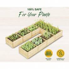 Outdoor Wooden U-Shaped Raised Garden Bed With 19.6" Depth Planter Box Deep Raised Planter Garden Bed For Vegetables Patio Garden Backyard Gardening Raised Planter Box - 7.5x12x1.6 英尺 - 查看 4