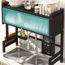 Kitchen Over The Sink Dish Rack With Cover - Space-Saving Drying Rack For Dishes & Bowls - Black - View 4