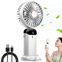 1pc Summer Handheld Electric Fan 5-Speed Quiet USB Rechargeable Portable Mini Fan Indoor/Outdoor Student Cartoon Handheld Portable Rechargeable Mini Fan - Multicolor - View 3