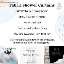 Abstract Teal Shower Curtain: Boho Watercolor Fabric Bathroom Decor - Multicolor - View 6