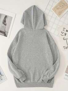 [Unisex Fleece Hoodie] Unisex Light Fleece Hoodie - Wolf Silhouette & "SCHUTZHUND" Print, Stylish Casual Wear, Comfortable & Cozy, Eye - Catching Graphic Design - Gris - Ver 2