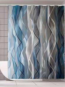 1件/4件套防水浴室浴帘套装，含12个挂钩、马桶座垫、防滑地毯、马桶盖、涤纶面料、可水洗窗帘，适用于窗户和浴室配件 - 彩色 - 查看 4