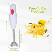 Batidora De Inmersión Trituradora, Batidora De Mano De Acero Inoxidable, Licuadora De Inmersión Portátil Multifuncional, Batidora De Mano Triturador Alimentos, Para Sopas, Batidos, Purés Segura Y Confiable - Blanco - Ver 7