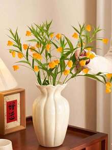 Eine elegante Vintage Vase. Sie kann als Blumencontainer im Wohnzimmer verwendet werden, auf einem Gestell für getrocknete Blumen als moderne Dekoration platziert oder als Mittelpunkt auf dem Esstisch. Sie kann frische oder künstliche Blumen aufnehmen und ist eine ideale Dekoration für Couchtische, Schreibtische und Wohnzimmer. Geeignet für Raumdekoration, Heimdekoration und Herbstdekoration. Vase - Verschiedenfarbig - Übersicht 3