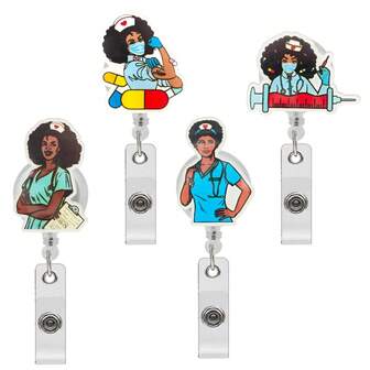 Nurse Retractable Cute Nurse Badge Reelwith Clip Nursing LD Badge Holder