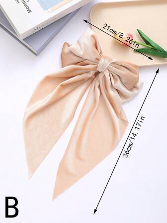 1个时尚大号红色蝴蝶结发夹，适合日常佩戴和圣诞节，爪夹，发夹，发卡