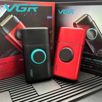  VGR Professional Triple Foil Shaver Adjustable Trimmer Digital Display Electric Shaver Versatility High-Efficiency Electric Razor Men's Shaving Machine V-378