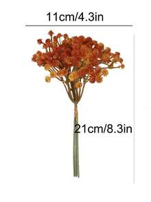 1 Bouquet Autumn Color 3 Stems Baby's Breath Artificial Flowers, Living Room Dining Table Floral Decor - Multicolor - View 3