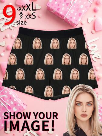 Anpassade herrboxershorts (A-Lo-stil) - Personligt porträtttryck | Överraskningspresent till par, lämplig för alla hjärtans dag, Qixi-festivalen (kinesisk alla hjärtans dag), 520 (kinesisk alla hjärtans dag), jul, nyår, årsdagar och födelsedagar | Bekväma och åtsittande, lämpliga för vardagsbruk och avslappnad avkoppling