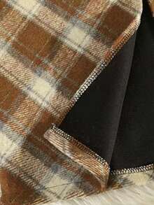 Women's Plaid Skirt, Casual Party Skirt, Fashionable Elegant Skirt, Winter Skirt, New Year's For Women, Valentine's Day For Women - Khaki - View 6