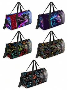 Kids Game Controller Print Travel Duffel -Spacious Lightweight Polyester Carry-On Bag Boys & Girls - Ideal For Gym, Dance, Weekend Trips, Parties - one-size - View 12