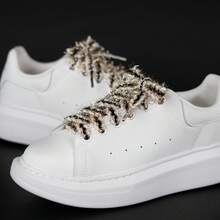 1 pereche de șireturi țesute cu garnitură metalică, lățime 1,5 cm, accesoriu casual versatil