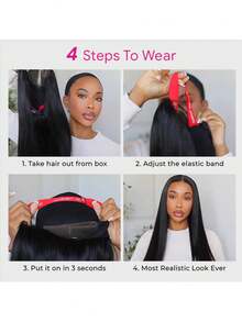 ISEE Hair Made Of 100% Unprocessed Human Virgin Hair Yaki Straight Wig 180% Density 8-16 Bob Inch 18-30 Regular Inch 6*4 HD Closure Pre-Bleached Knots Lace Hair Pre-Cut Lace Pre-Plucked Hairline Unprocessed Human Hair - SNatural - View 6