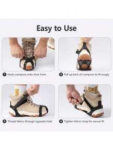 1pc Outdoor Ice Cleats Mountaineering Travel Fishing Snow Anti-Slip Shoe Covers, Stainless Steel 10-Tooth Ice & Snow Spikes, Silicone Lightweight Ice Traction Shoe/Boot Covers